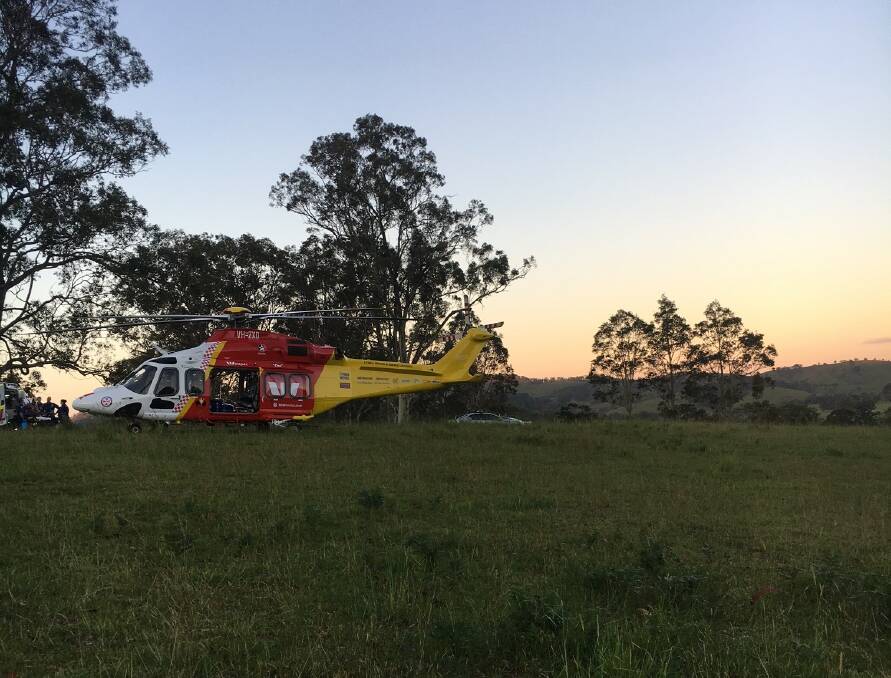 Photo from the accident site in Bunyah courtesy of the Westpac Rescue Helicopter Service.