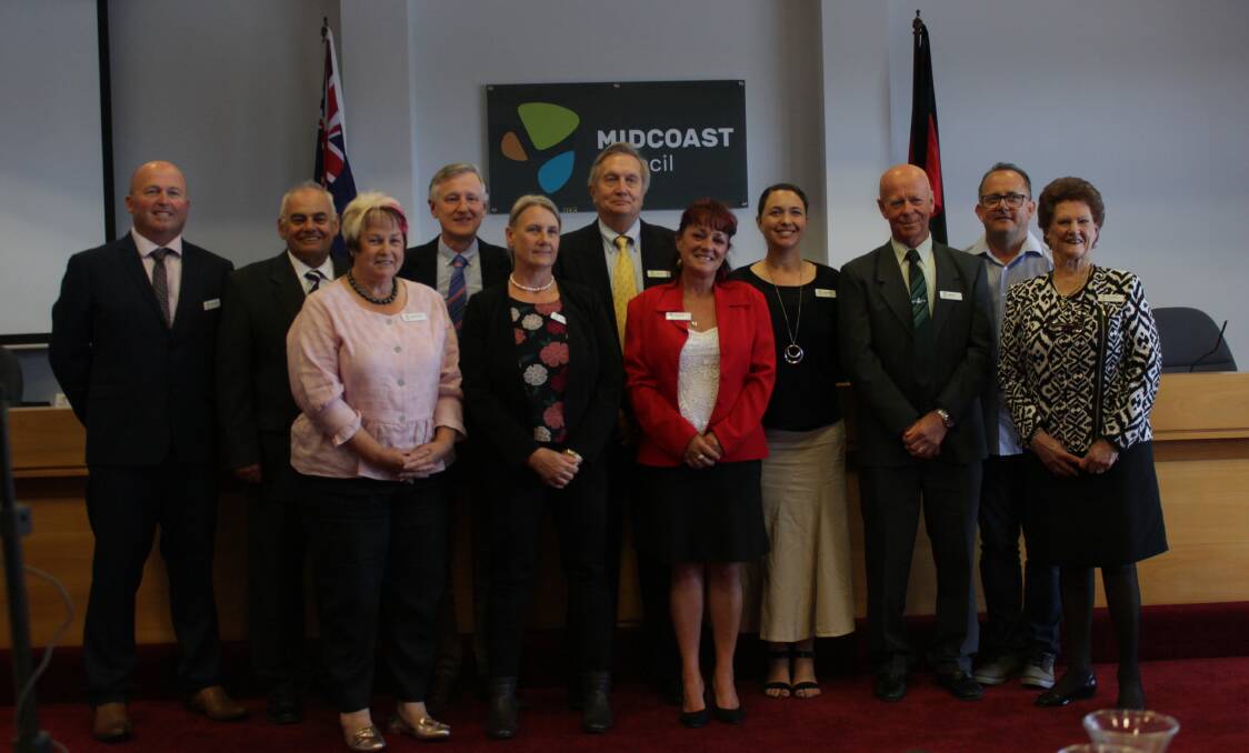 The inaugural MidCoast Council elected members at Taree Council Chambers. Photo courtesy of MidCoast Council.