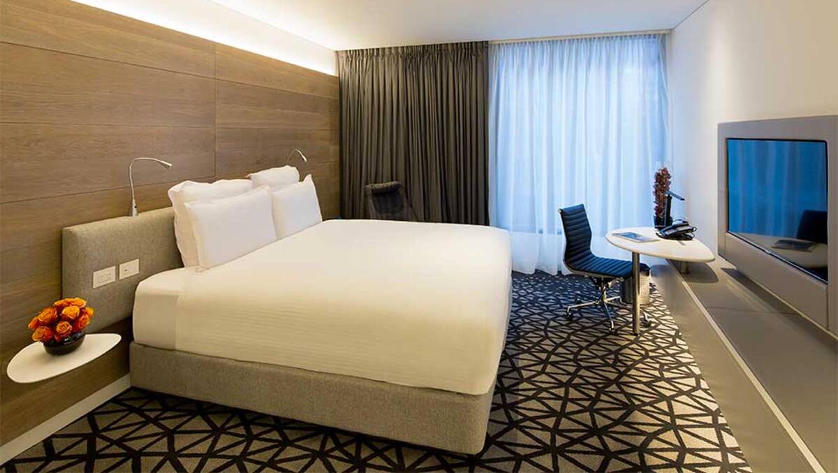 A Pullman Sydney Airport bed … lives up to the property’s five-star rating.
