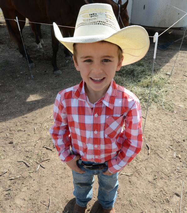 Howdy cowboy: Lachie Provost of Walcha dressed for the occasion. 