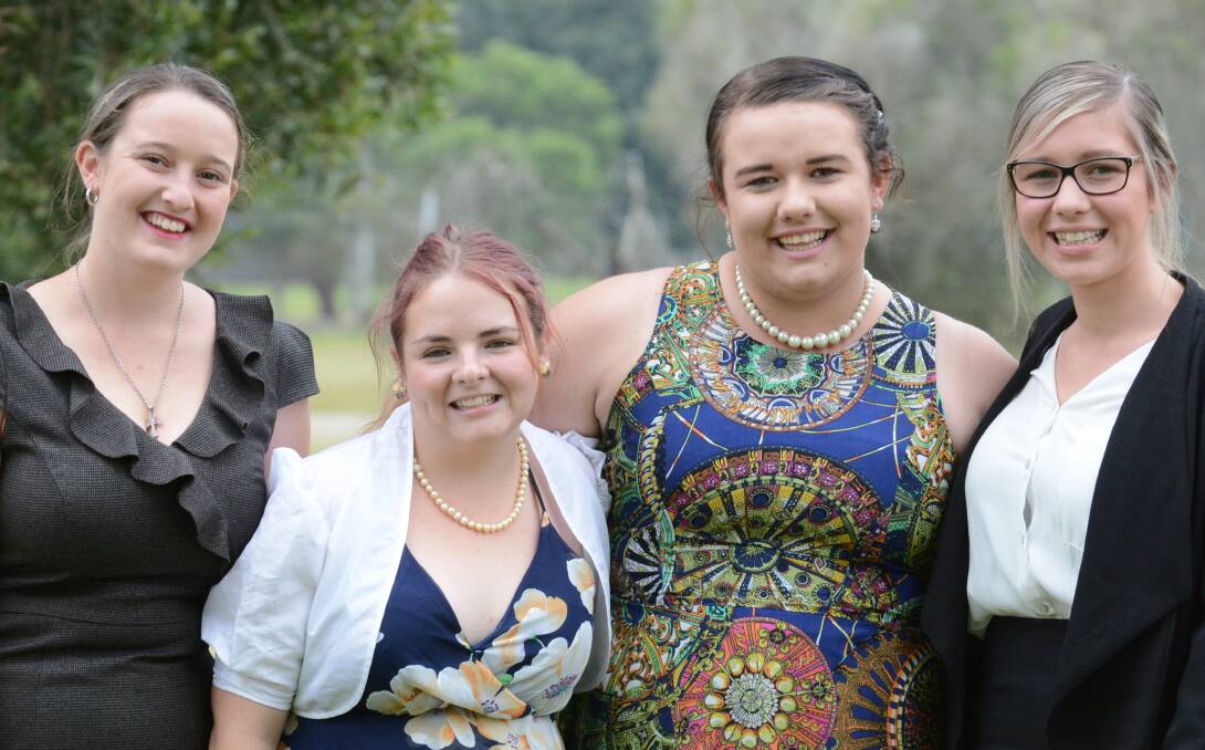 Potential showgirls: Victoria Lee, Sam Hamilton, Hayley Brood and Ashley Harry at the Taree Showgirl judging day on Monday, October 3. 