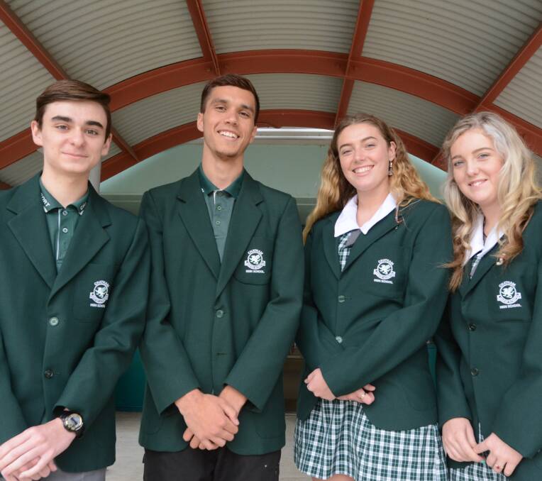 Leaders: Captains Ben Williams and Izabella Stuart (middle) and vice captains Mitchell Chivas and Brodi Woolnough.