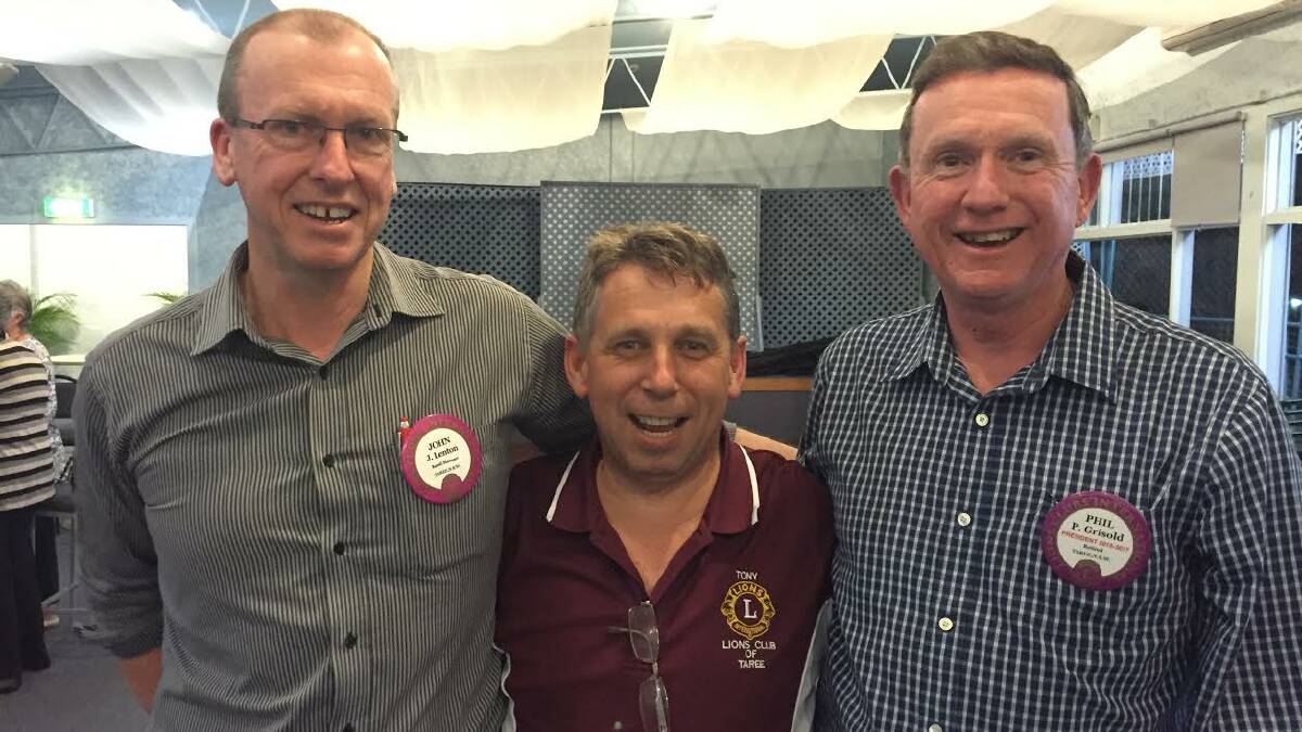 Helping hand: Taree Lions chairperson John Lenton, member Tony Cowan, president Phil Grissold and the rest of Taree Lions are calling on the community to offer flood support. 