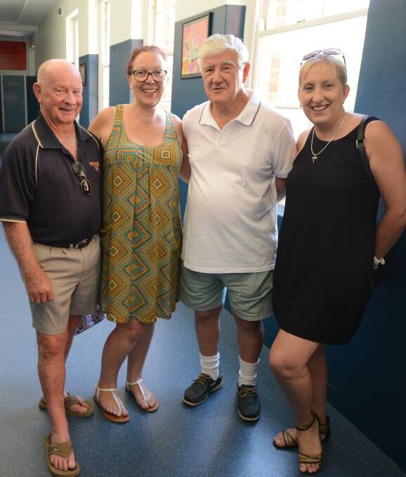 Admiring the halls: Bob Ezzy, Sandra Cleveland, Don Nealon and Sharon Nealon walked the halls of Taree High School to see how they've changed. 