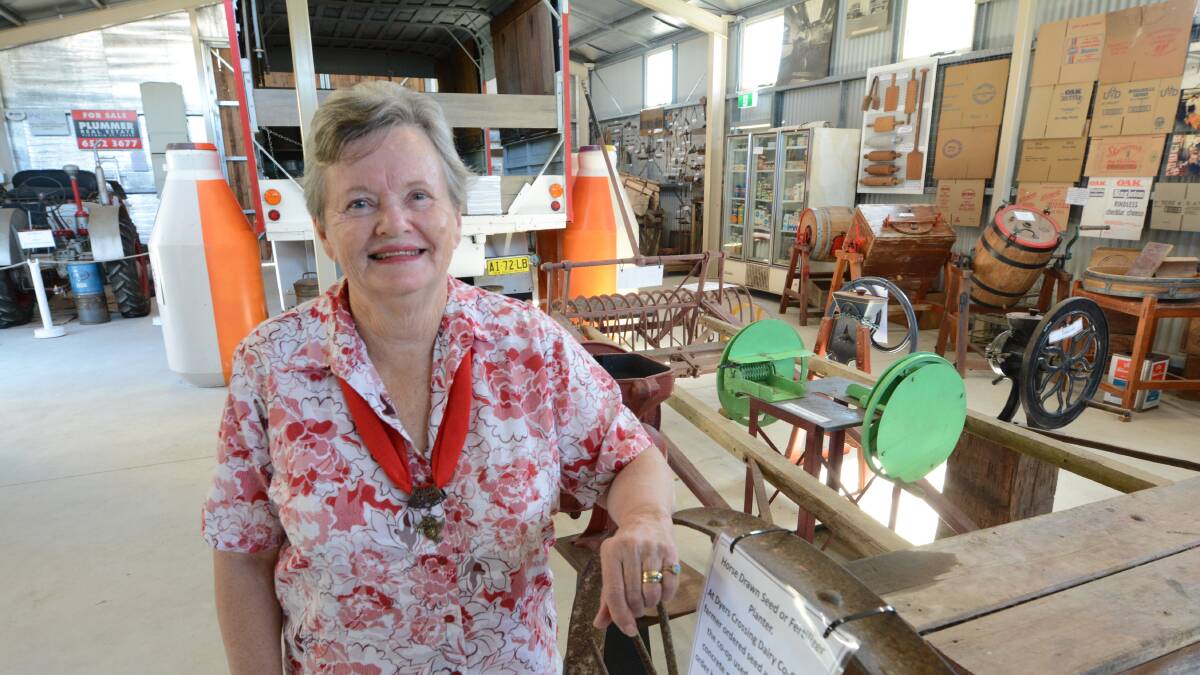 Proud: Margaret Love stands inside the new Coleman Pavilion at the Cundletown Museum. The pavilion will house larger items, including farming artefacts. Photo: Scott Calvin. 