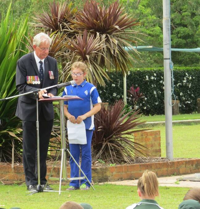 Minister David Freeman and Shayne Beaumond. Lansdowne school student Indira Reddie and Upper Lansdowne student Shayne Beaumond both gave a reading. 