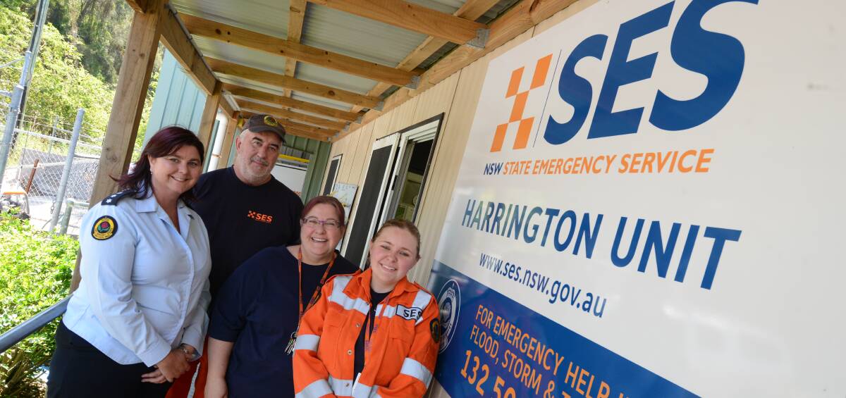 Let's celebrate: Harrington SES unit controller Kryssy Jones, Chris Otto, Jo Otto and Taylor Bennett are looking forward to celebrating 10 years of Harrington SES today. 