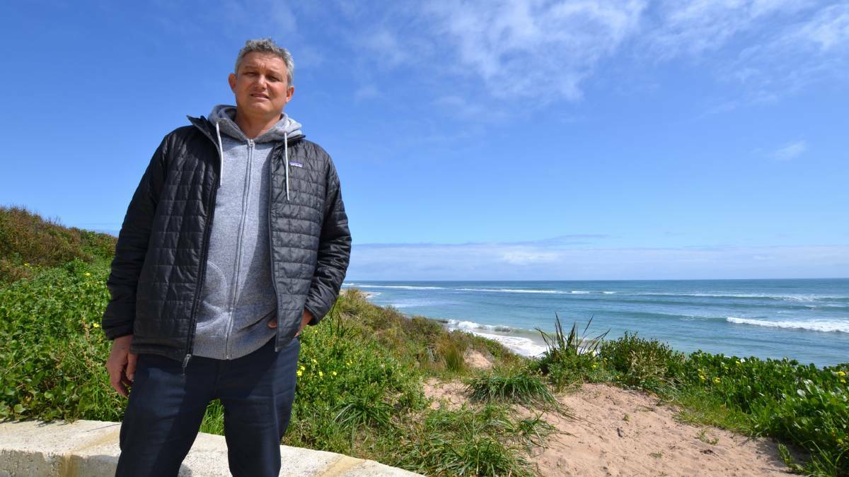 Veteran Falcon surfer Matt Wilson says he is worried Mandurah's surfing culture will be destroyed by the risk of sharks. Photo: Nathan Hondros.

