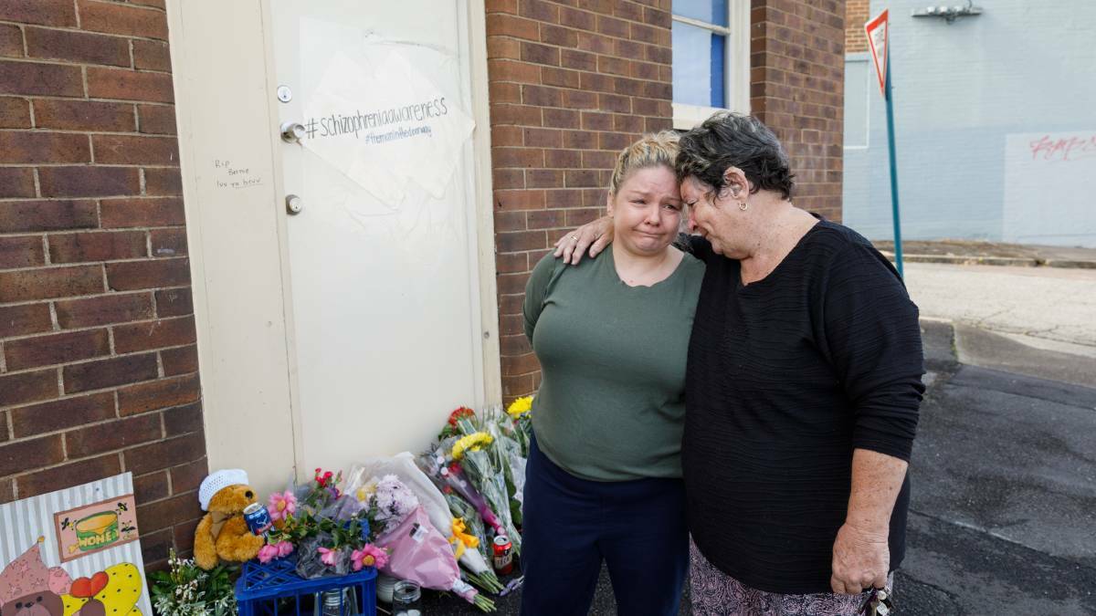 Grieving the man in the doorway. Photo: Max Mason Hubers, Newcastle Herald