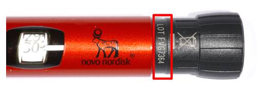 A NovoPen Echo insulin cartridge.