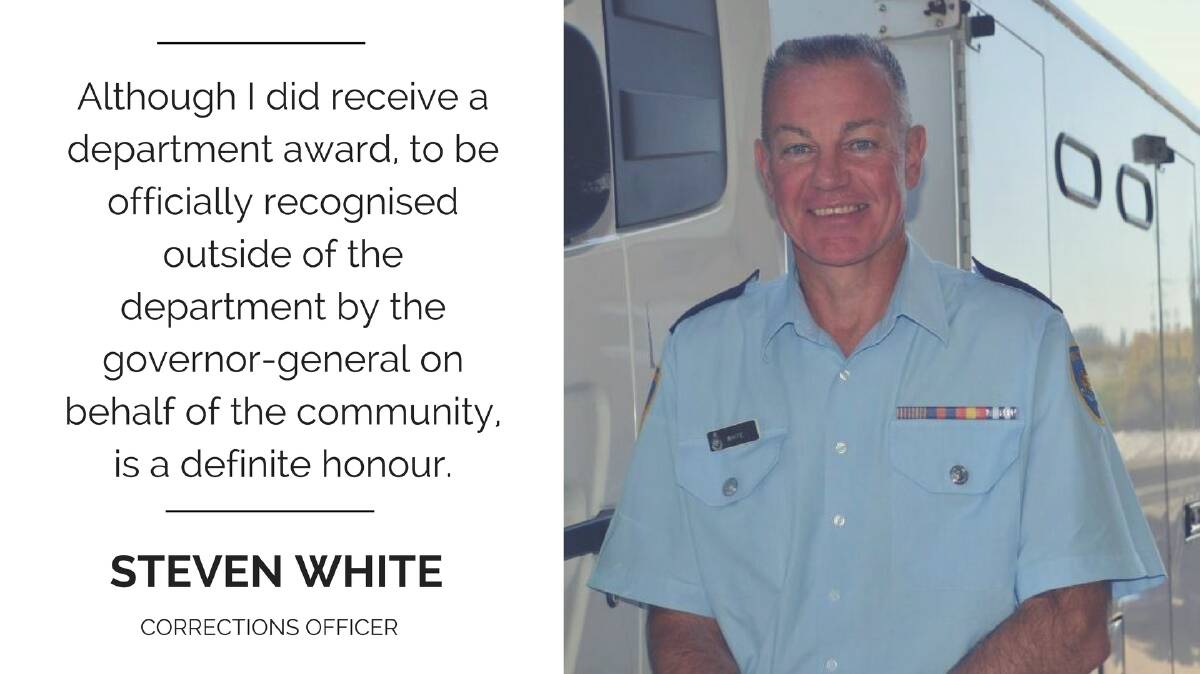 Steven White has been acknowledged for his action 20 years ago with a bravery award. Pic: Lauren White