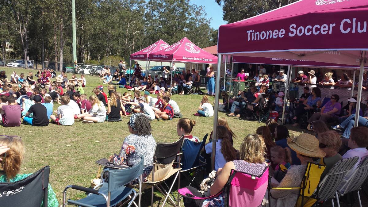 A strong turnout attended the Tinonee junior soccer presentation. 