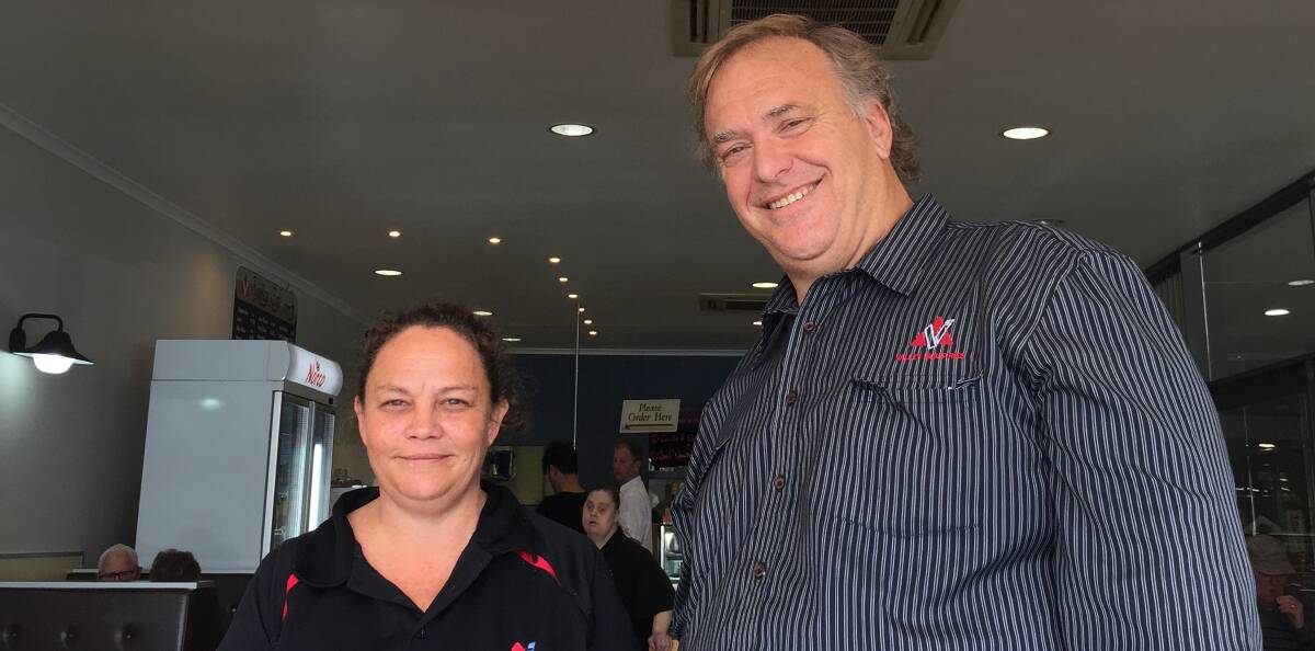 A new champion: NDIS Champion Michelle Weinert with Valley Industries CEO Trent Jennison. Photo: Lachlan Leeming. 