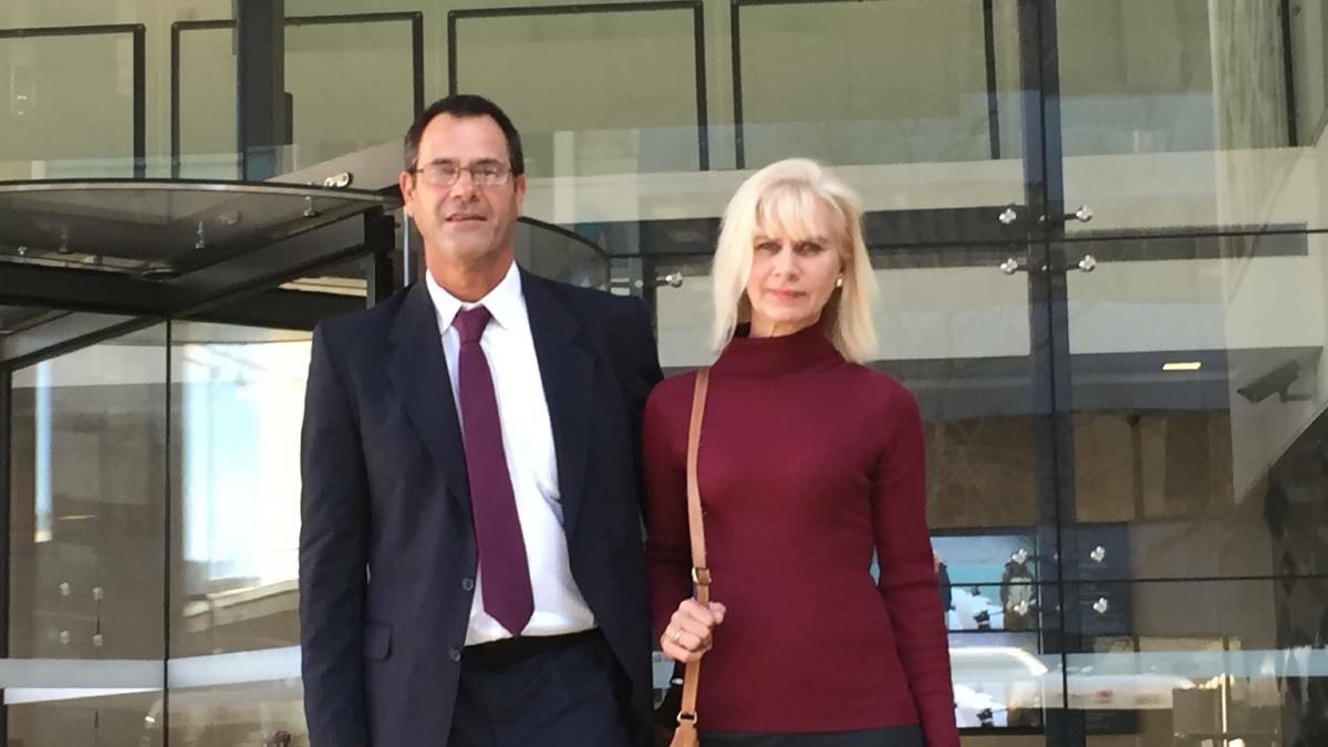 COURAGEOUS: Scott Hallett and his wife, Wendy, after Mr Hallett gave evidence to the Royal Commission on Wednesday.