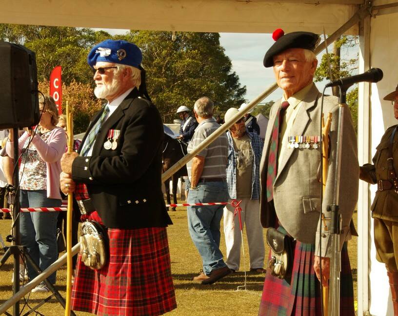 Generous support: President of the Bonnie Wingham Scottish Festival, Col (Ret) Eric Richardson (right) with 2016 Chieftain Andrew Macrae. Photo: Julia Driscoll