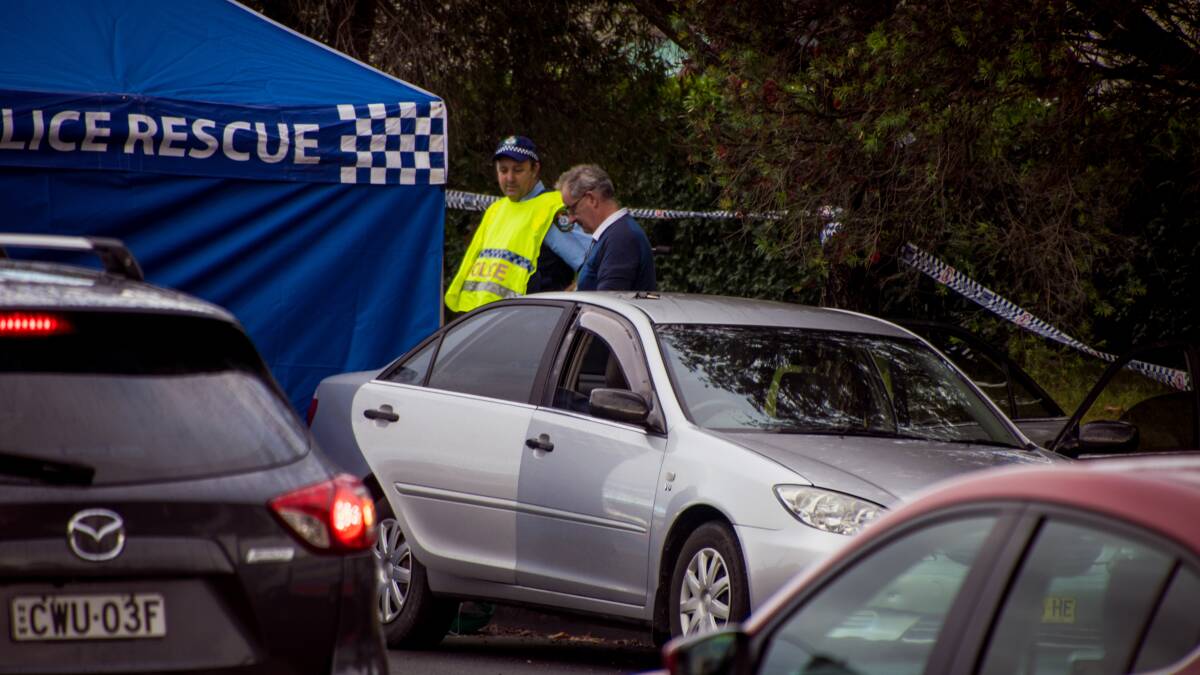 Police set up a crime scene on Griffiths Road after the discovery of a dead body. Picture: Simon McCarthy 