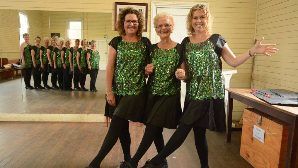Three generations: Lyn Shultz, Dulcie Balderstone and Nikki Thornton and their fellow Annie Rose Academy of Dance dancers will appear in this year's eisteddfod.