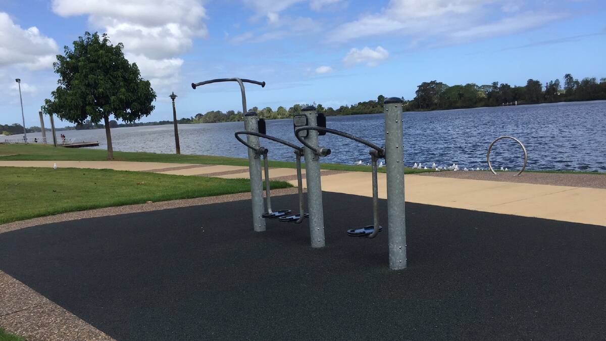 Exercise equipment on the Manning River at Taree