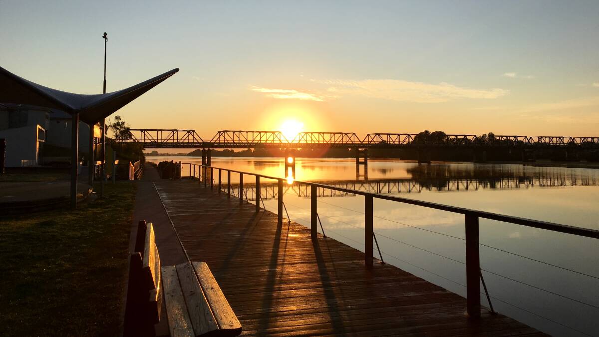 Early riser Tanya Cross captured the sun coming up on the Manning River at Taree.