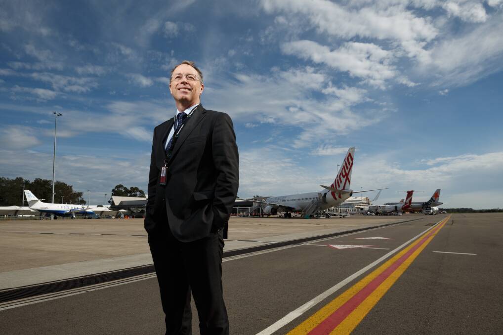 HIGHER AND HIGHER: Newcastle Airport chief executive Dr Peter Cock says increased passenger numbers and satisfaction survey results put Williamtown in good stead.