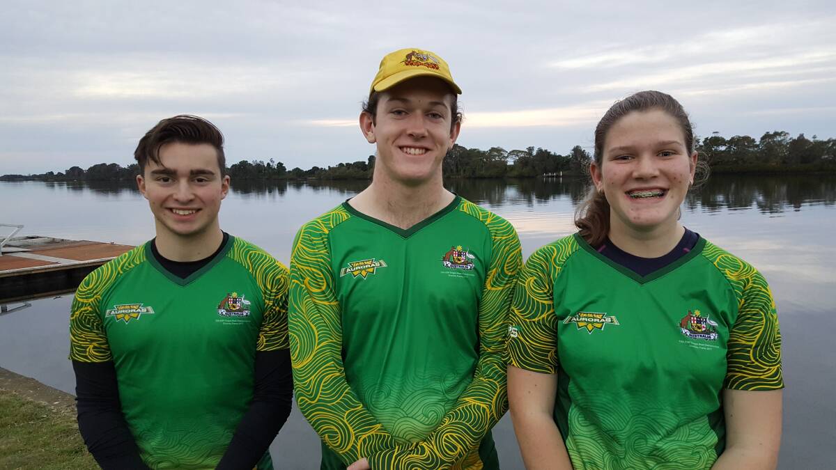 Alistair Adamson, Sean Page and Jade Page train on the Manning River and recently competed in the International Dragon Boat Federation World Nations Championships in France.