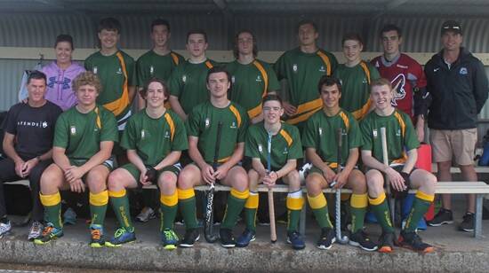 St Clare's open boys hockey team: (Back row from left) Marian Parvin, Vaughn Strybis, Isaac Cross, Will Smith, Kyle Brady, Wade Harry, Lachlan Oliver, Eamon Smith and Matt Collier. (Front row from left) Coach Steve Parvin, Gab Poole, Kye Lewis, Macabe Grass, Fraser Crossingham, Harry Cassar and Matthew Parvin.