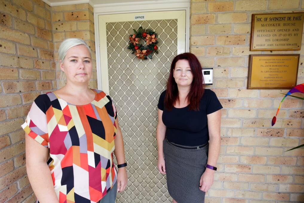 In demand: St Vincent de Paul Society NSW Support Services, McCosker House case worker Chantal Kruger-Shoesmith and service manager Carla Wilson.