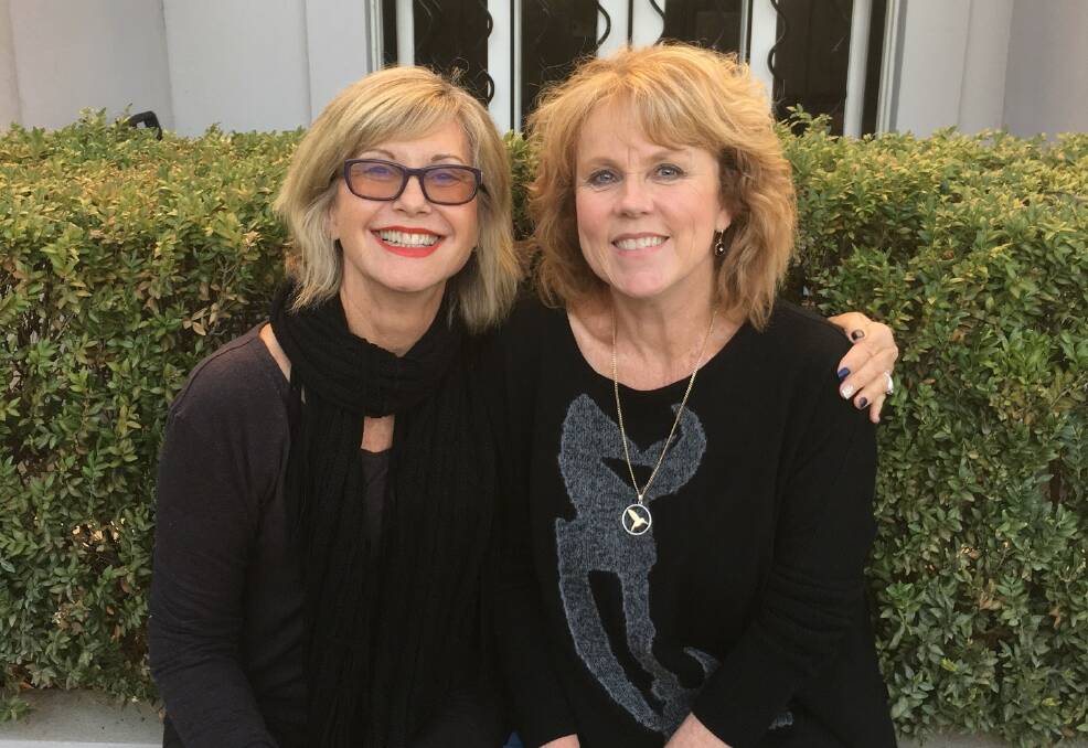 UNITED: Olivia Newton-John, with Lucy Haslam, is sharing her firsthand experience using medicinal cannabis while undergoing cancer treatment. Photo: Supllied