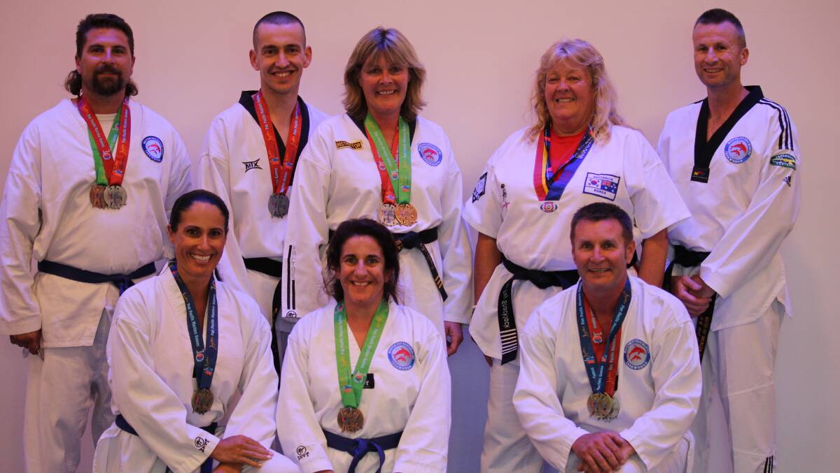 (Not in order) Lee Cotterell won silver and bronze, Scott Gabriell gold and silver, Glen Flynn silver and bronze, Belinda Shaw gold, silver, bronze, Preston Gowing gold, two silvers, bronze, John Wood gold, silver and Jo Bourke gold and silver. Photo courtesy of Scott Gabriell. 