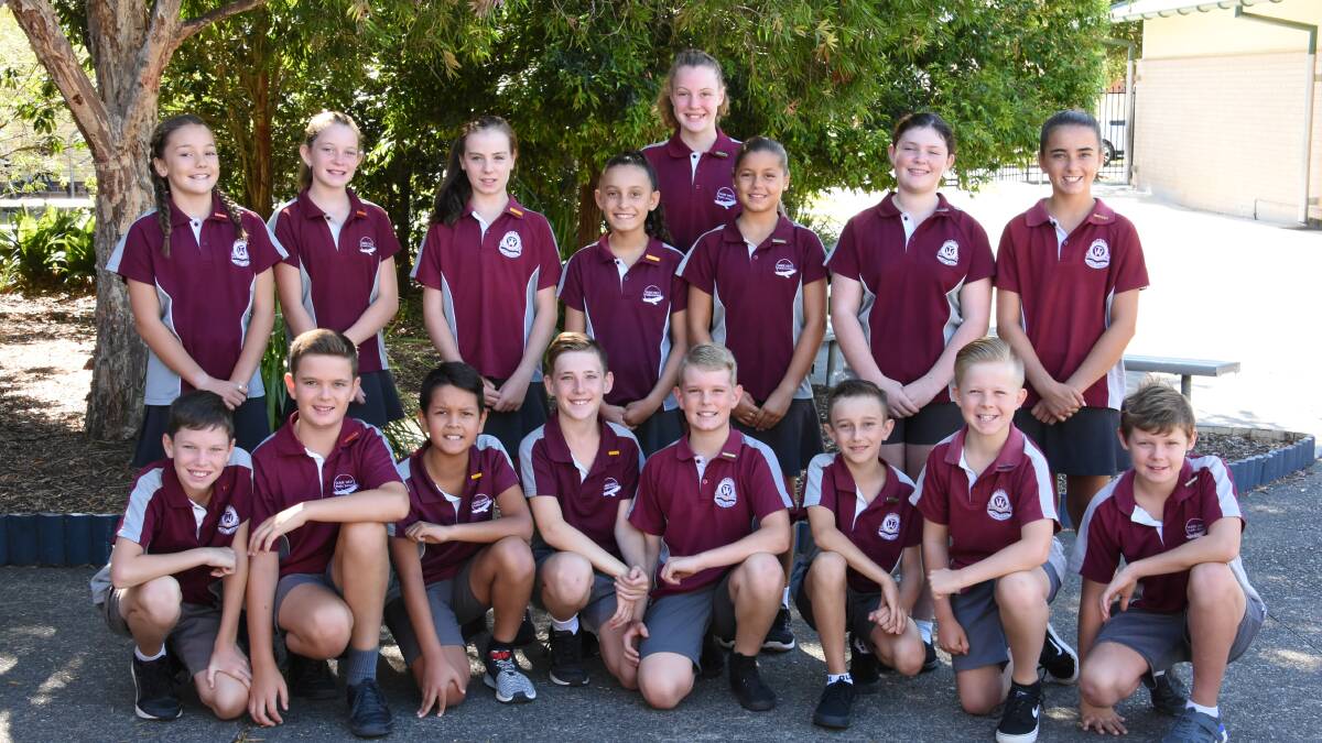 Sports captains and vice captains: Crystal Jenkins, Chelsea Munro, Summa Anderson, Bella Dumas, Catelym Matuszny, Annika Scott, Huntah Lang-Callow, Hannah Dignam (back), Brock Taylor, Lachlan Prowse, Cameron Lyons, Cooper Richardson, Alex Hartup and Jack Sproul (front).
