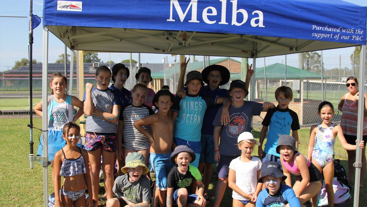 Students from Melba house at the primary swimming carnival.
