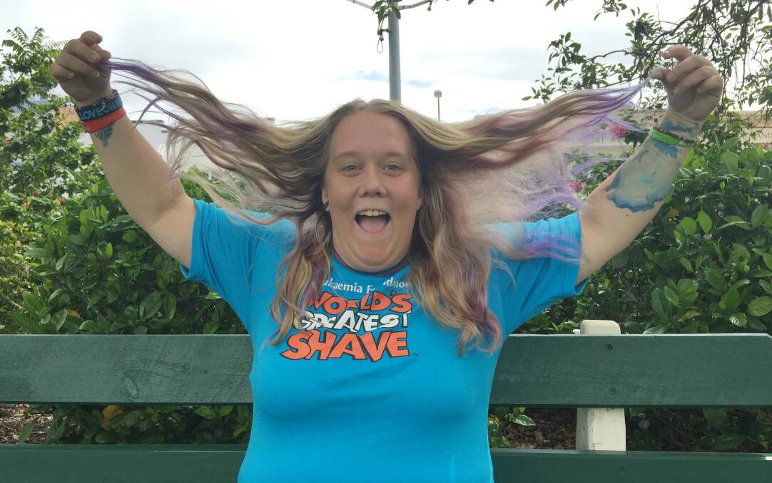 Brave shave: "I could have dyed my hair, but I always dye my hair anyway," Hannah said. Photo: Julia Driscoll