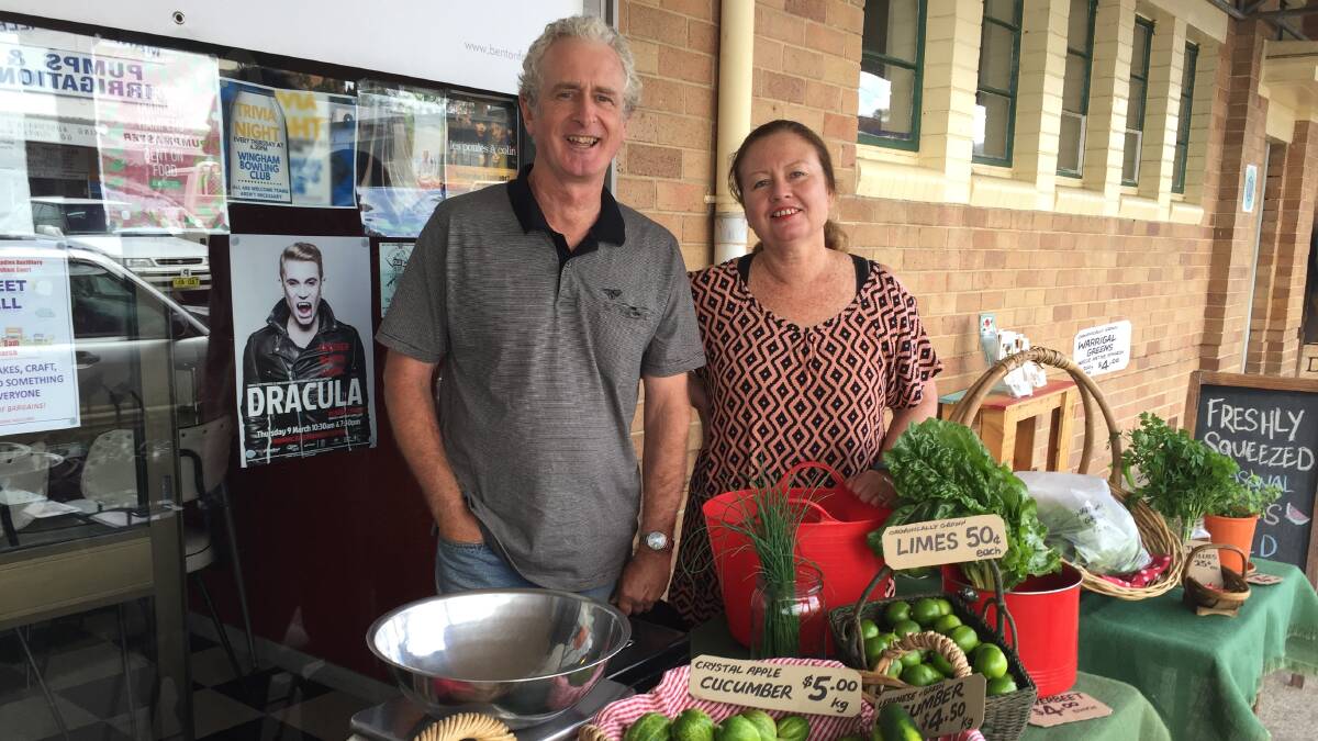 Local produce: To Donna Carrier, 'Manning Valley ... naturally' means using local produce. Jonathon Lee sells his produce in front of Bent on Food on Wednesdays.