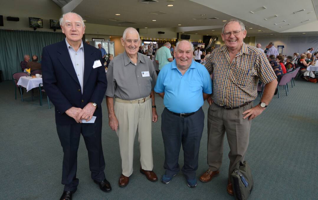 Retired railway employees: luncheon organiser Athol Dever, Ian Brentnall, Barry Willis and Peter Leonard. Photo: Scott Calvin