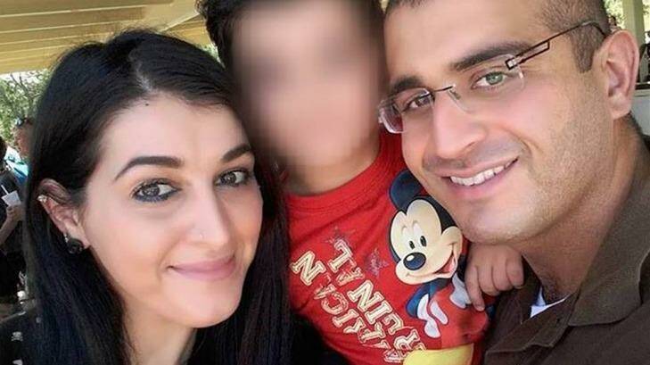 Noor Zahi Salman, left, pictured with her husband, Orlando gunman Omar Mateen, and their son. Photo: Facebook