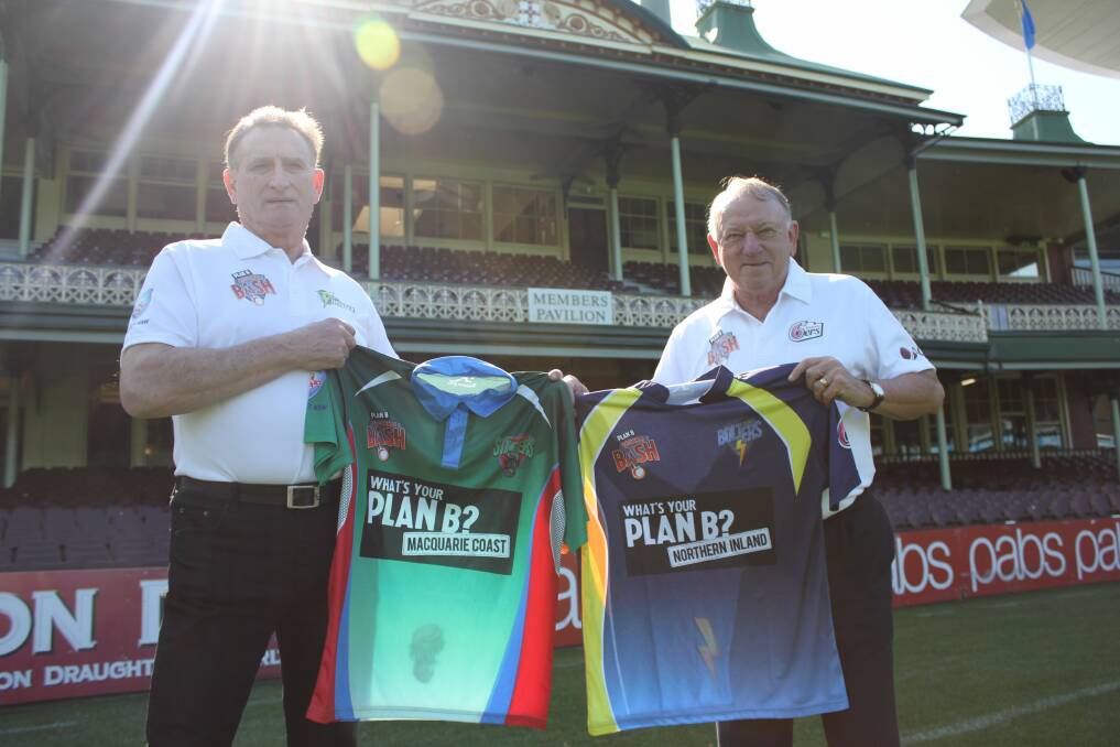 Regional Bash ambassadors, former test stars Len Pascoe (Macquarie Stingers) and Doug Walters (Northern Inland). Macquarie Stingers made up of players from the Manning, Hastings and Macleay associations, meet Northern Inland at Tamworth on Sunday October 18.