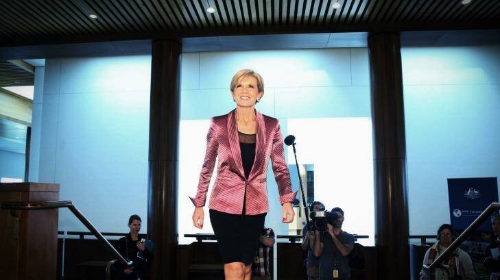 Foreign Minister Julie Bishop announces a clamp-down on consular assistance. Photo: Andrew Meares