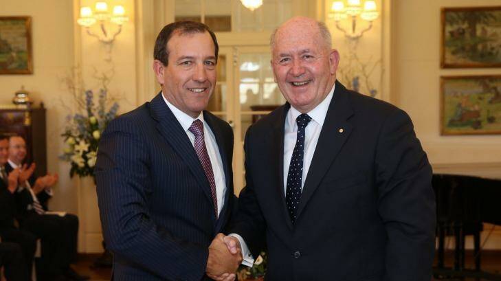 Mal Brough, left, was sworn in as Special Minister of State by Governor-General Sir Peter Cosgrove earlier this month. Photo: Andrew Meares