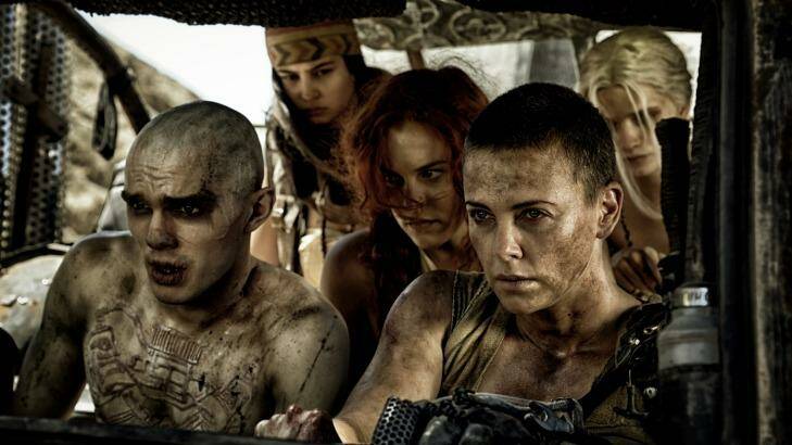 Charlize Theron (front right), as Imperator Furiosa in <i>Mad Max: Fury Road</i> and sporting the haircut of 2016. Photo: Jasin Boland