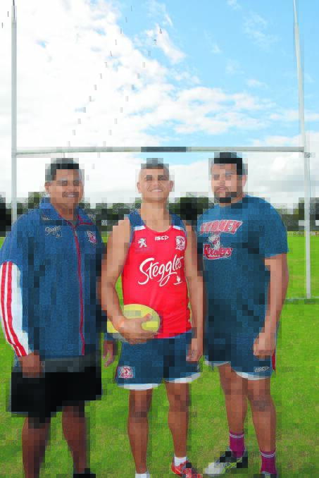 Brothers Lionel, Latrell and Shaq Mitchell. Latrell and Shaq will be playing for Biripi Sharks in this weekend's State Aboriginal knockout in Dubbo.
