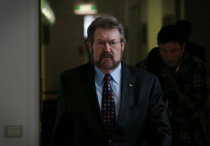 Senator Derryn Hinch in Parliament House Canberra on Tuesday 20 June 2017. Photo: Andrew Meares 