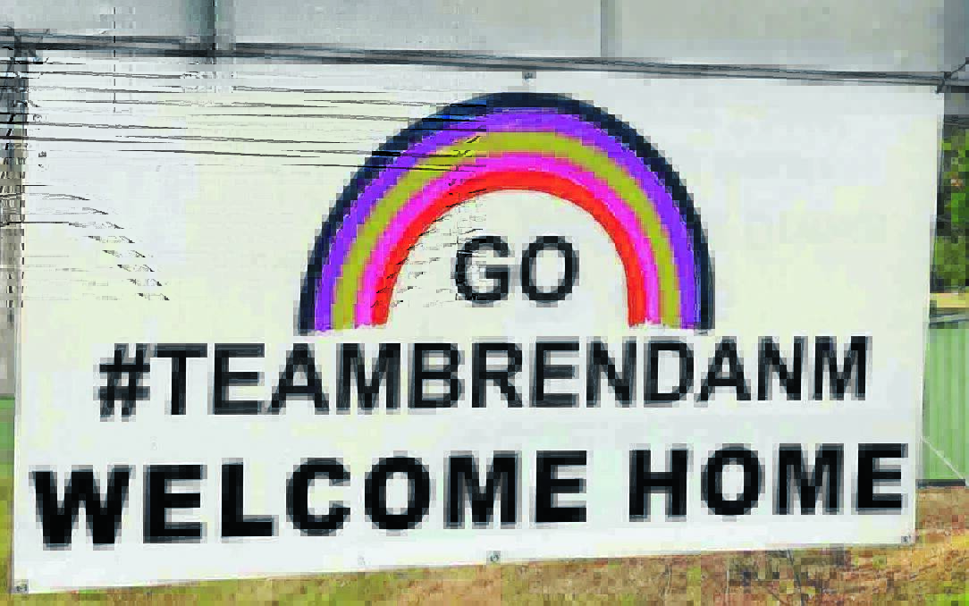 The sign that welcomed the family home after Brendan's operation.