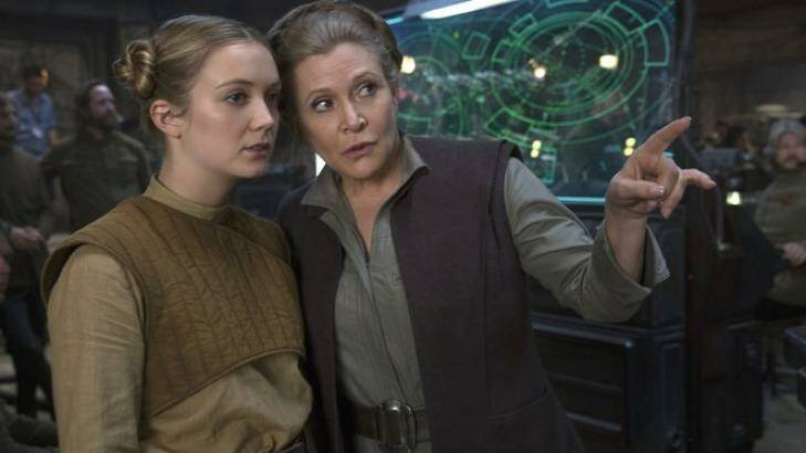 Lourd as Lieutenant Connix alongside her mother in <i>Star Wars: The Force Awakens</i>. Photo: Star Wars
