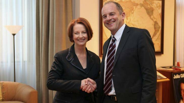 Former prime minister Julia Gillard with New Zealand Labour's foreign affairs spokesman David Shearer in 2012. Photo: Penny Bradfield