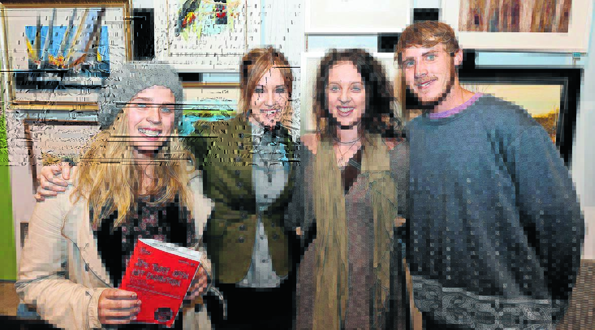 Cassie Wilks, Jenna Ryan, Sarah Jane and Daniel Kirkby attend the opening of the Taree Open Art Exhibition.