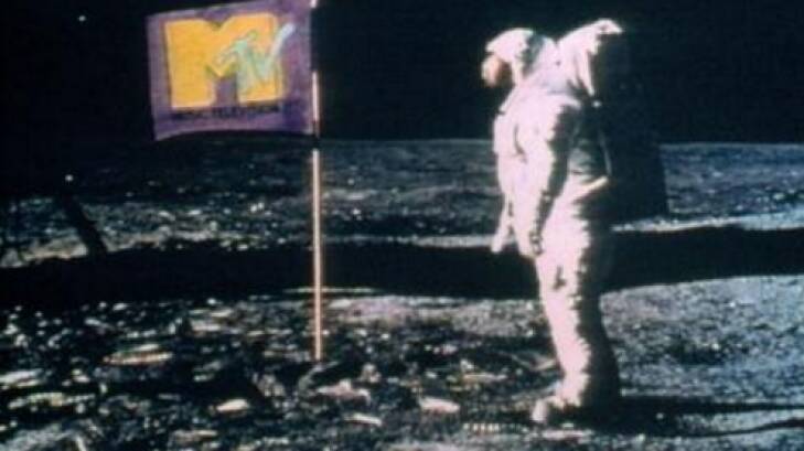 When it launched, MTV superimposed its logo over the American flag, on a photo of astronaut Buzz Aldrin standing on the moon. Photo: Supplied