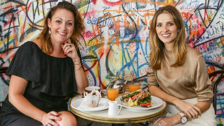 Celeste Barber and Kate Waterhouse discuss the world of comedy over lunch at Apache Salute in Paddington. Photo: Supplied