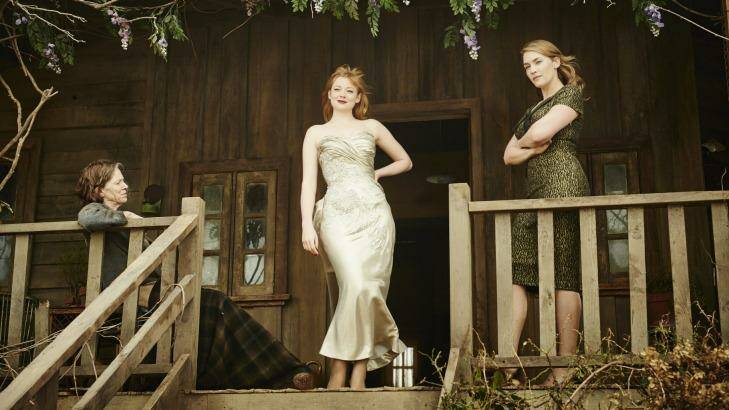Judy Davis, Sarah Snook and Kate Winslet in <i>The Dressmaker</i>.