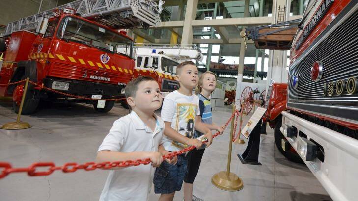 Young visitors get a close-up view of the attractions.
