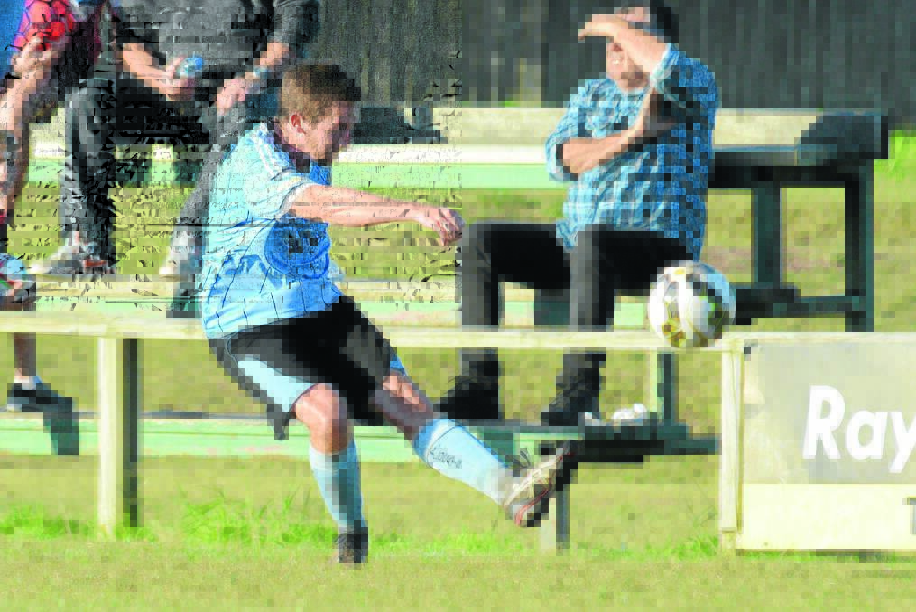 Todd Curtis scored Taree's only goal in the clash against Camden Haven at Omaru Park. The Wildcats went down 2-1 to the competiion leaders.
